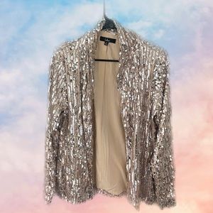 Lulu’s Silver sequin blazer, size Medium